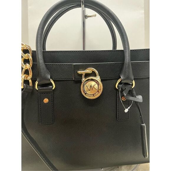 🔥🎁NWT! Michael Kors HAMILTON East West Satchel Handbag Black Msrp:298.00 - Picture 5 of 10